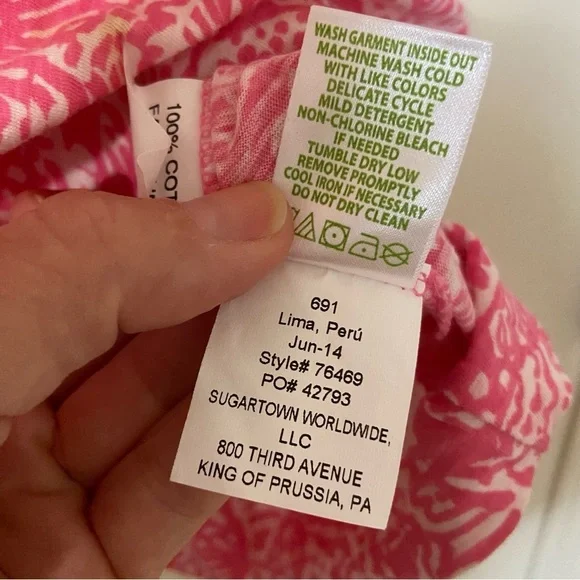 Lilly Pulitzer Pink and White Long Sleeve Dress - Picture 5 of 9